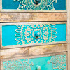 Hand Carved and Painted 3 Drawer Chest 