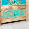 Hand Carved and Painted 3 Drawer Chest 