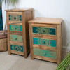 Hand Carved and Painted 3 Drawer Chest 