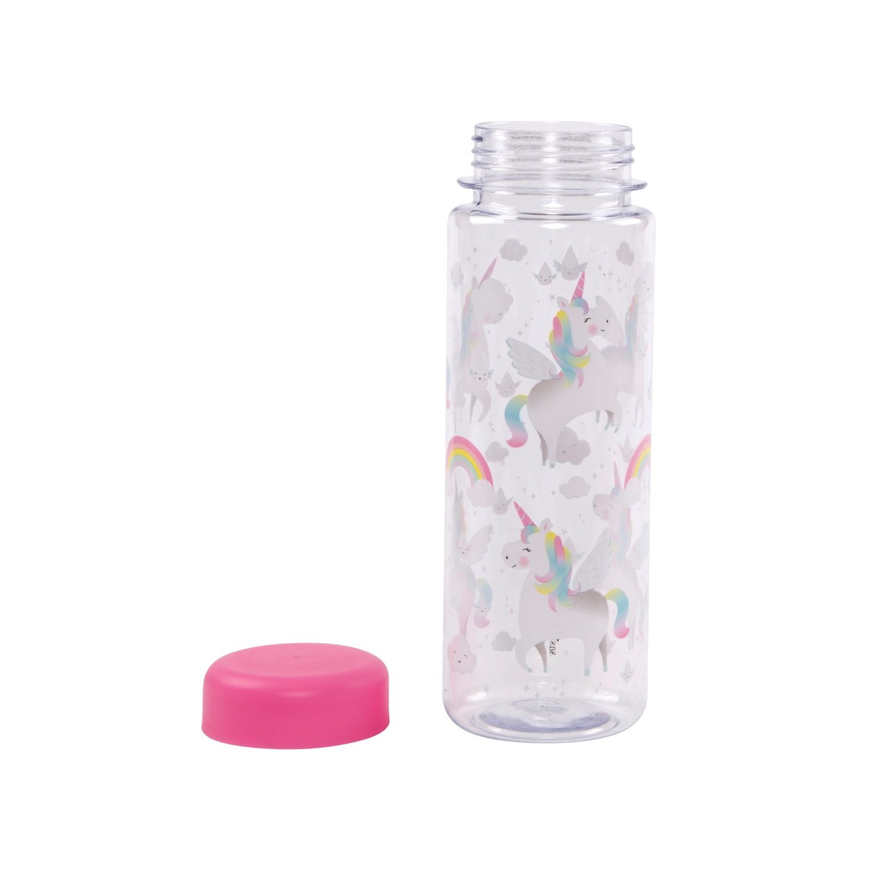 Rainbow Unicorn Clear Water Bottle Sass Belle Present Company