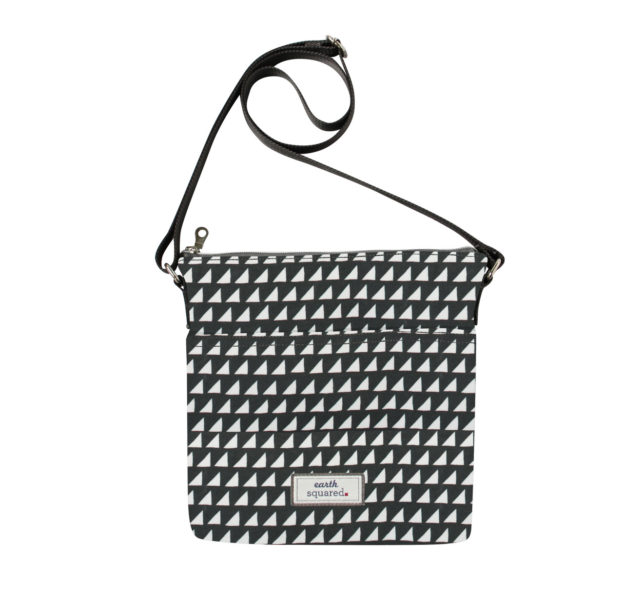 Grey Triangle Oil Cloth Messenger Bag- Earth Squared