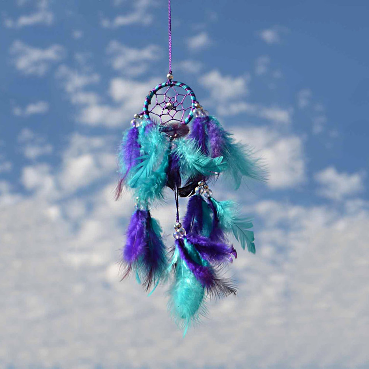 green blue and purple dream catcher