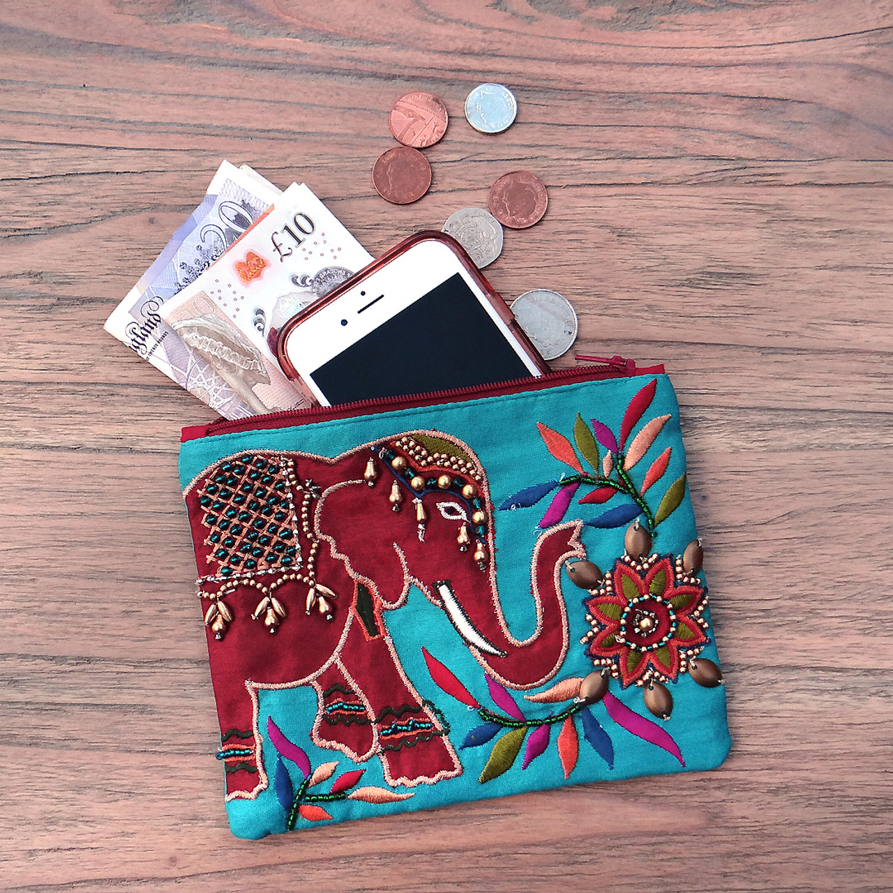 Red Elephant Coin Purse