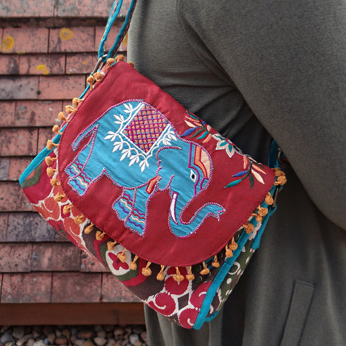 Elephant Shoulder Bag - Teal