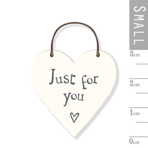 East Of India You are braver Mini wooden heart on wire hanger