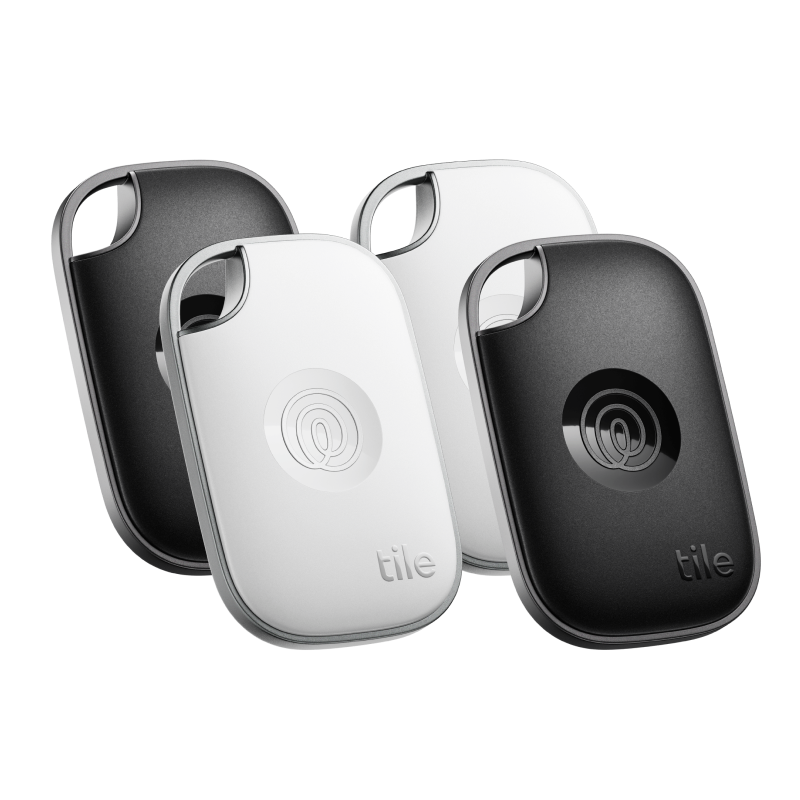 Tile Pro 4-Pack, Black & White | Life360 Bluetooth Trackers