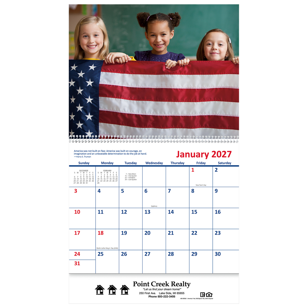 America! Wall Calendar: 2027 Spiral Bound