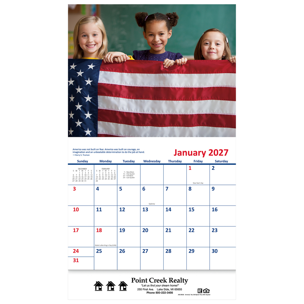 America! Wall Calendar: 2027 Stapled