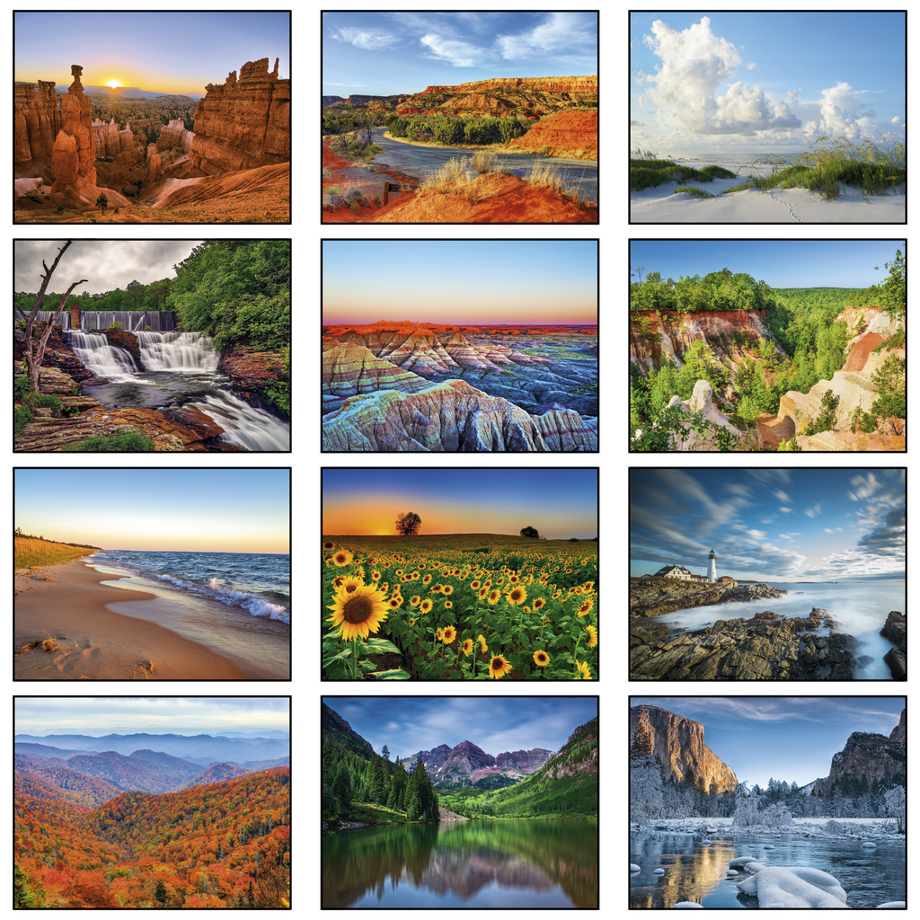 American Scenic Wall Calendar: 2027 Spiral Bound