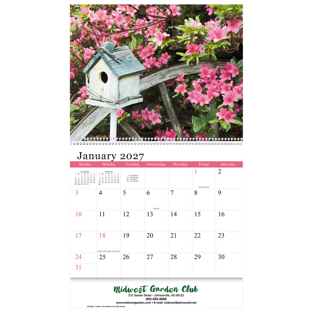 Gardens Wall Calendar: 2027 Spiral Bound