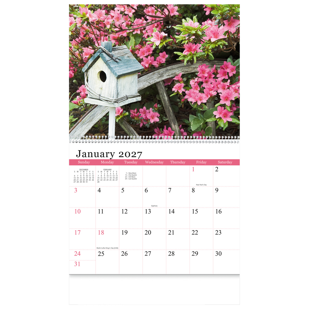 Gardens Wall Calendar: 2027 Spiral Bound
