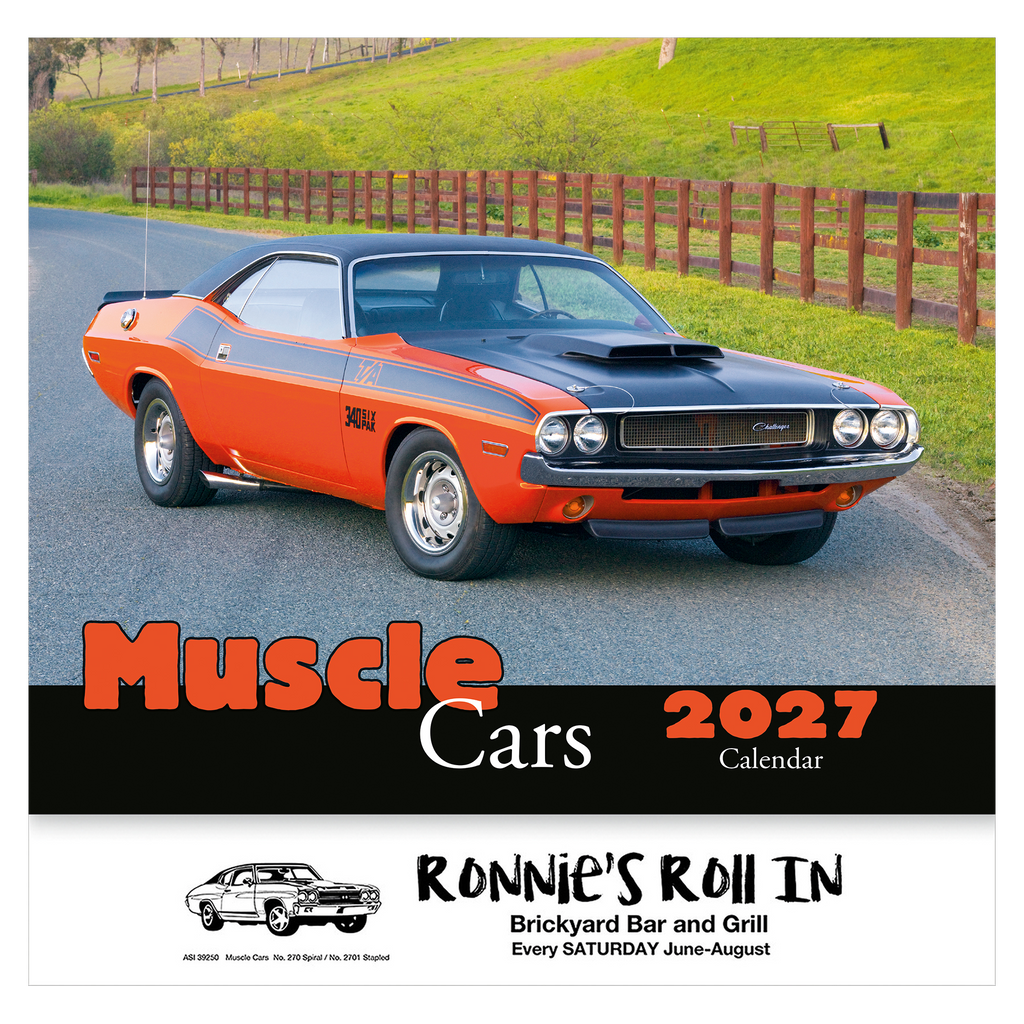 Muscle Cars Wall Calendar: 2027 Stapled
