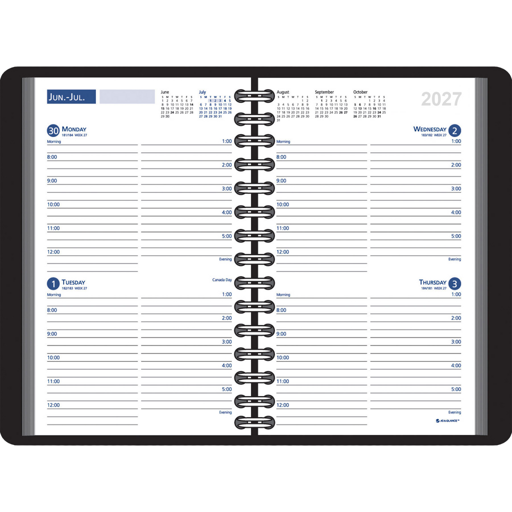 Ruled, Two Days Per Page Wired To Cover