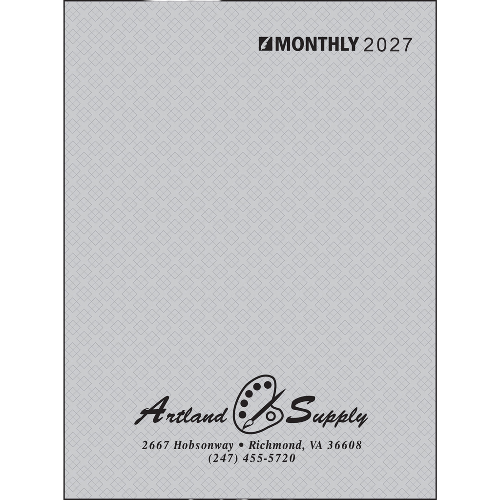 Ruled Monthly Desk Planner Stitched to Paper Cover