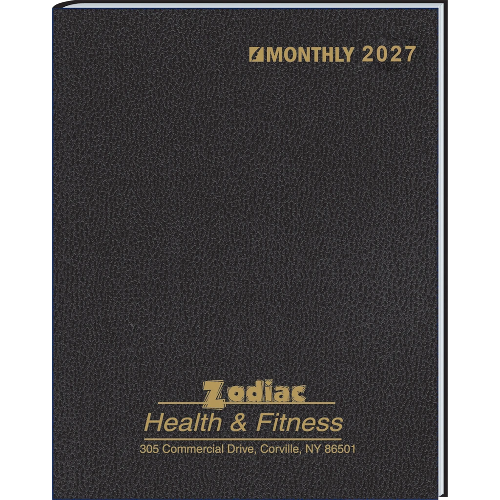Ruled Monthly Format Stitched To Cover Desk Planner: 2027