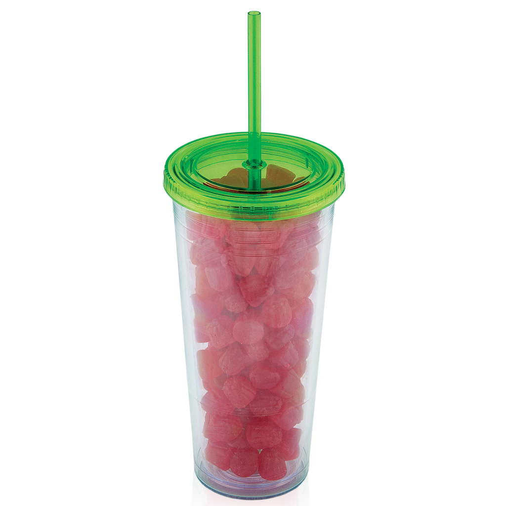 709 Ml. (24 Fl. Oz.) Double Walled Tumbler With Straw