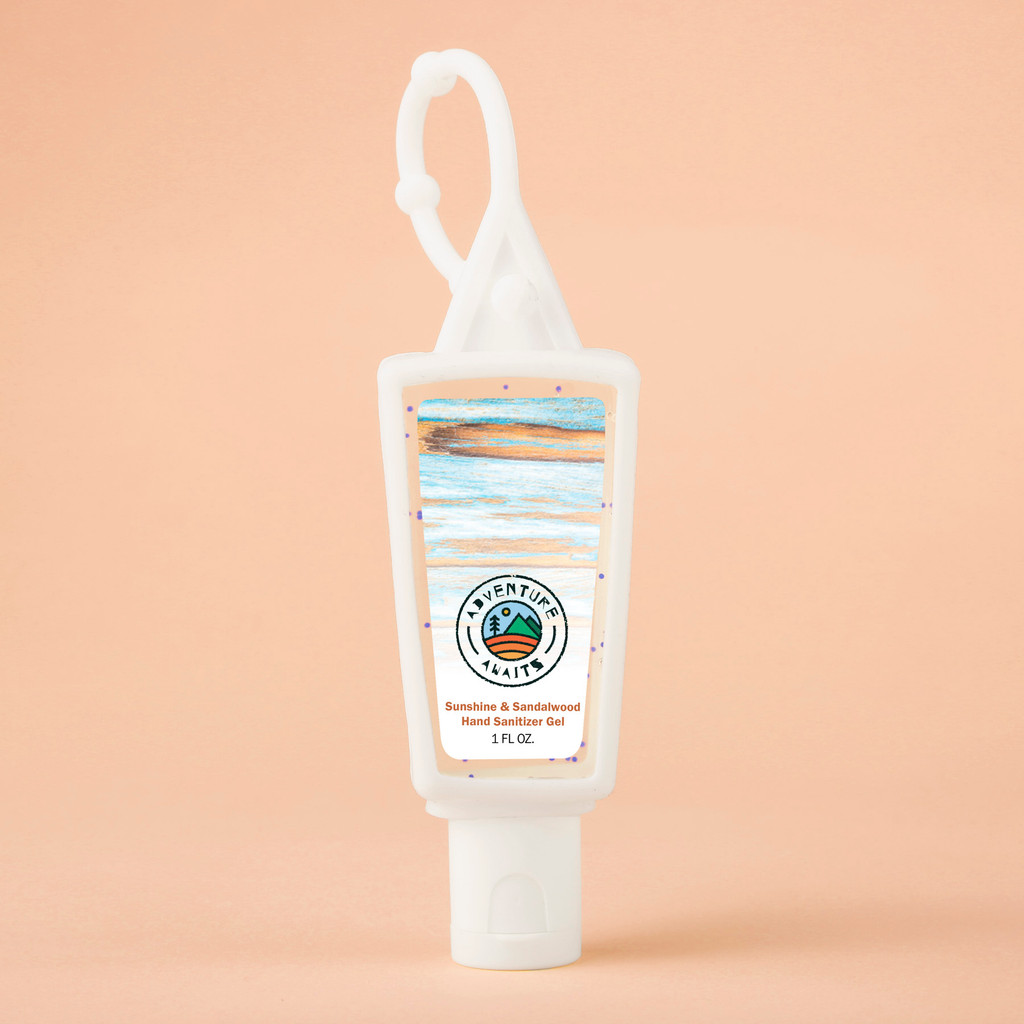 Hand Sanitizer Gel With Moisture Beads: 1 Oz Triangle Bottle With Carabiner