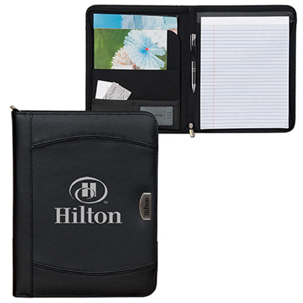 Zippered Notebook Portfolio: Black - HPG Brands