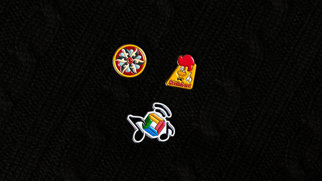 Diestruck Soft Enamel Lapel Pins: 3/4" W X 3/4" H