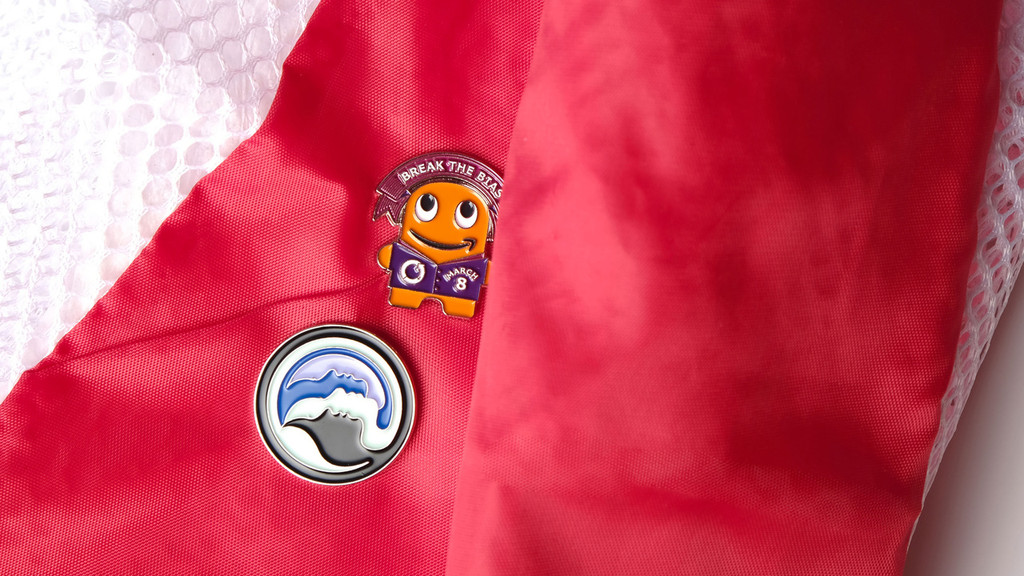 Diestruck Soft Enamel Lapel Pins: 1 1/4" W X 1 1/4" H