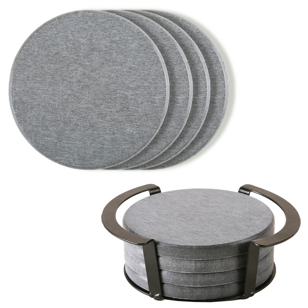 Relic Diatomite Coaster: 4 Pc Set In Metal Stand