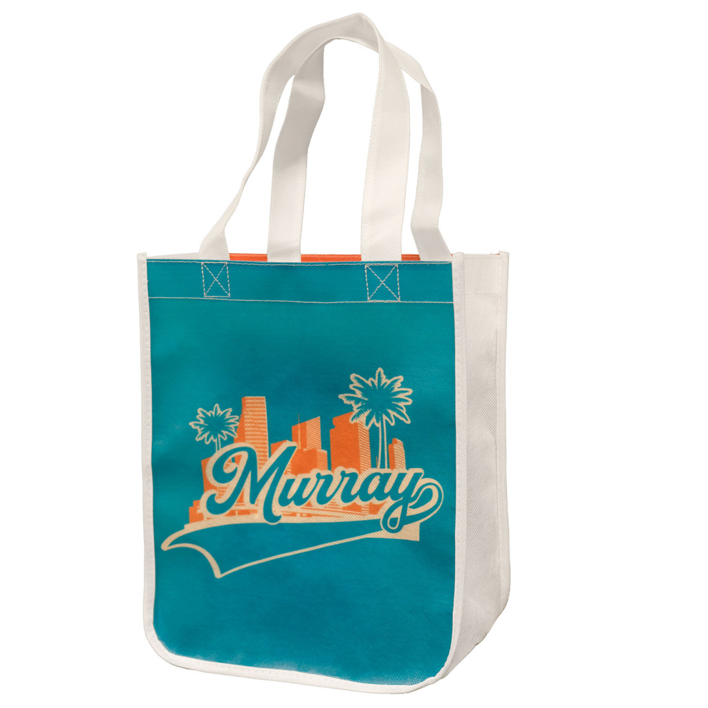 Laminated Non Woven Sublimated Tote Bag: 9" X 11.5" X 4"