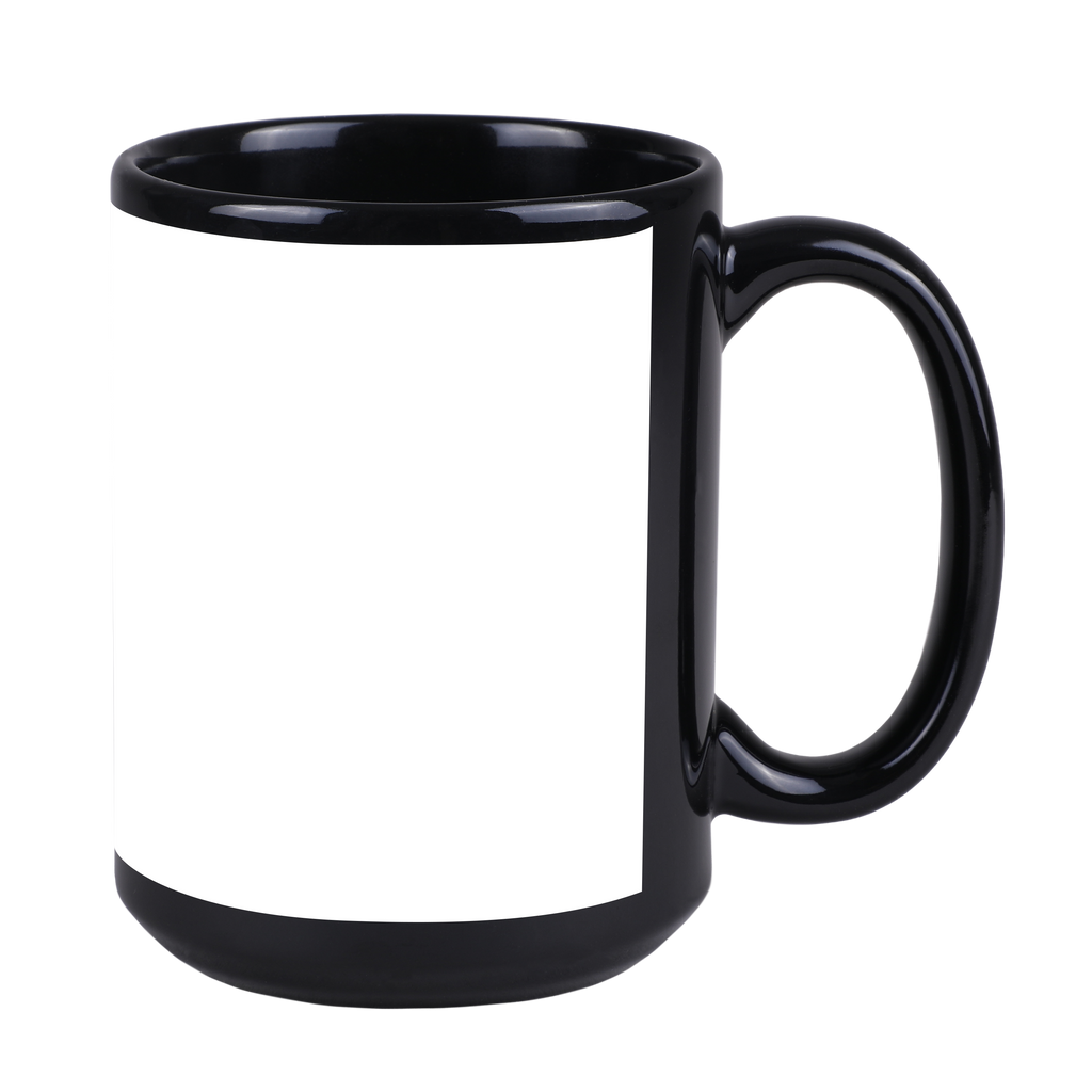 Full Color 15 Oz. Black Ceramic Mug