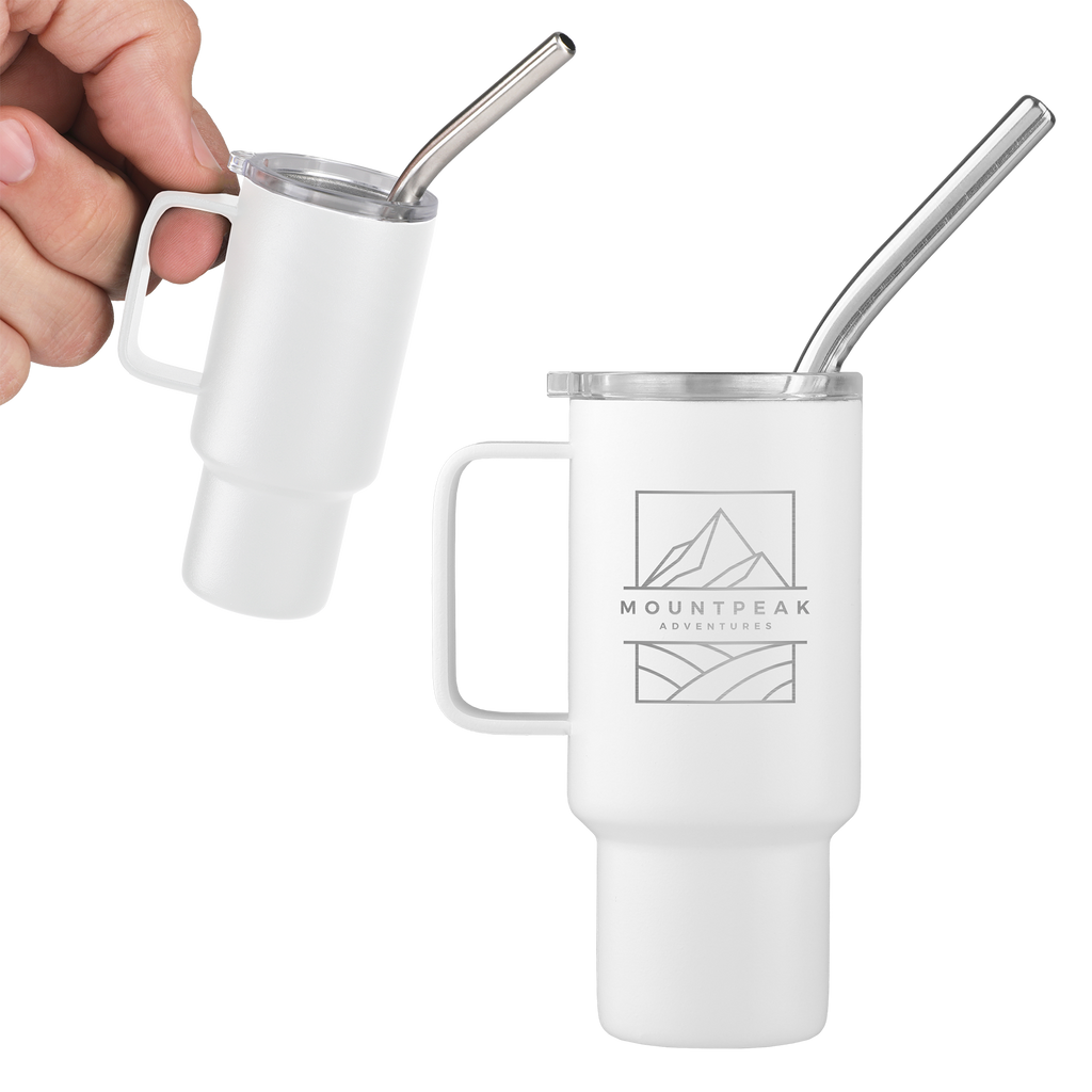 2 Oz. Mini Stainless Steel Tumbler With Straw