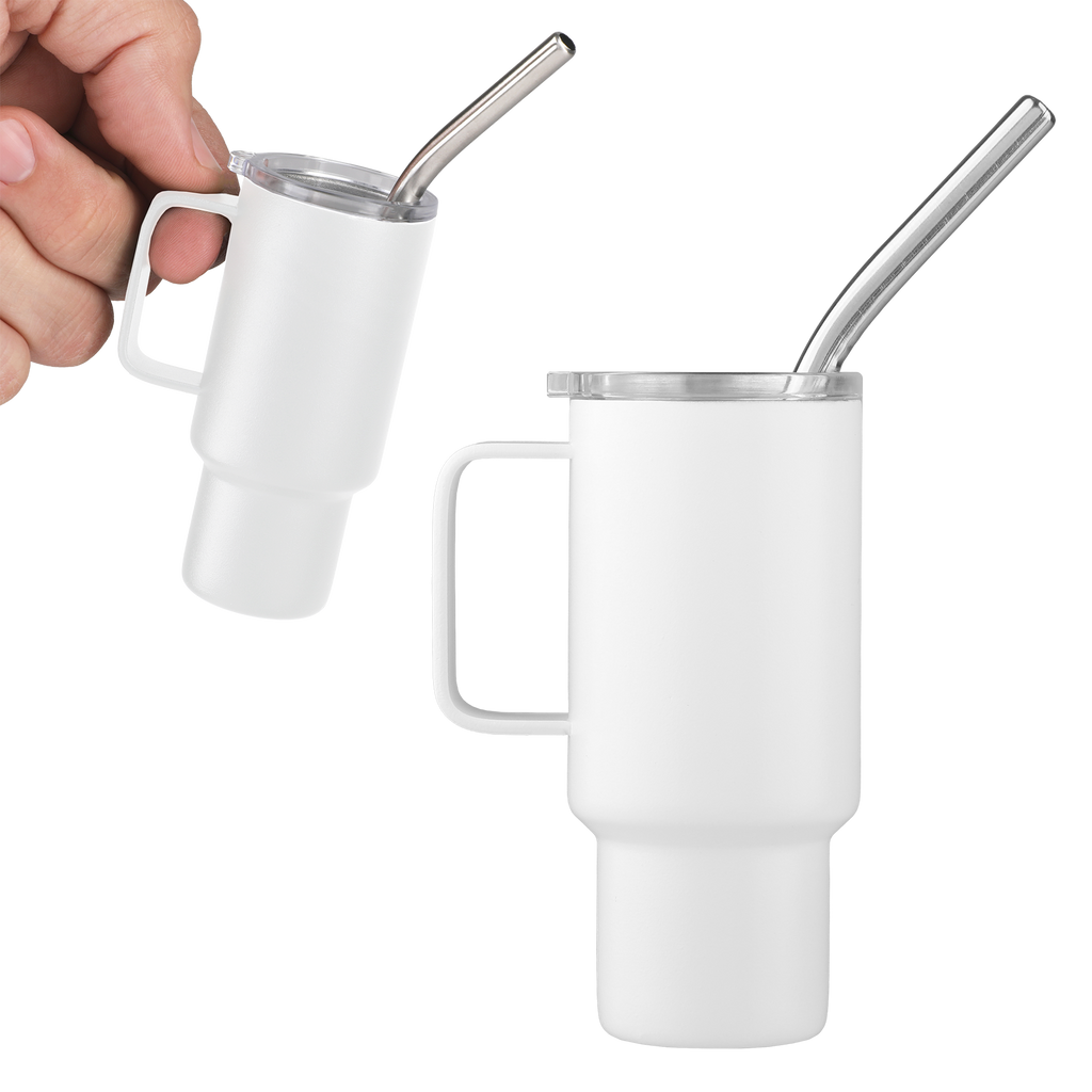 2 Oz. Mini Stainless Steel Tumbler With Straw