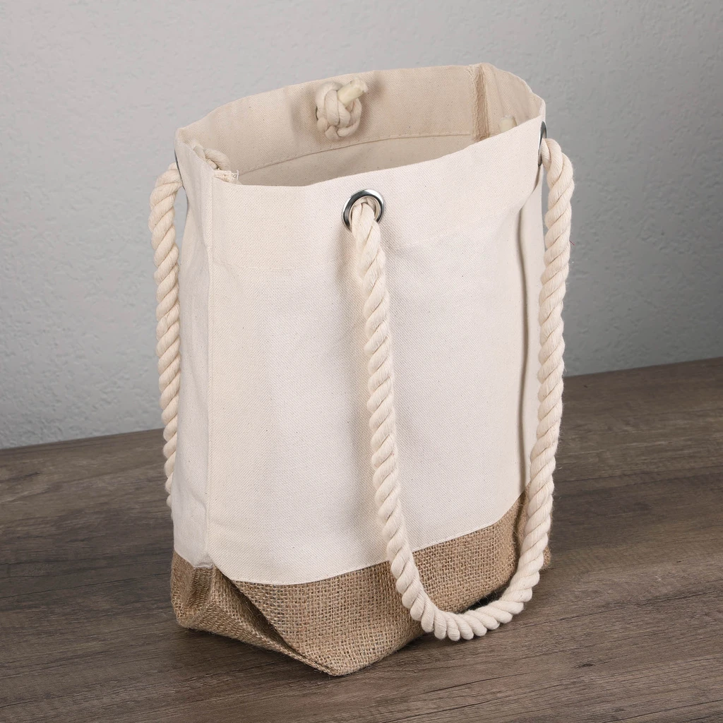 12 Oz. Astoria Cotton Canvas Tote With Jute Bottom