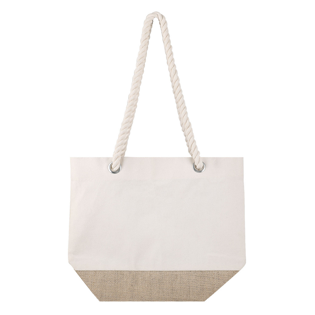 12 Oz. Astoria Cotton Canvas Tote With Jute Bottom