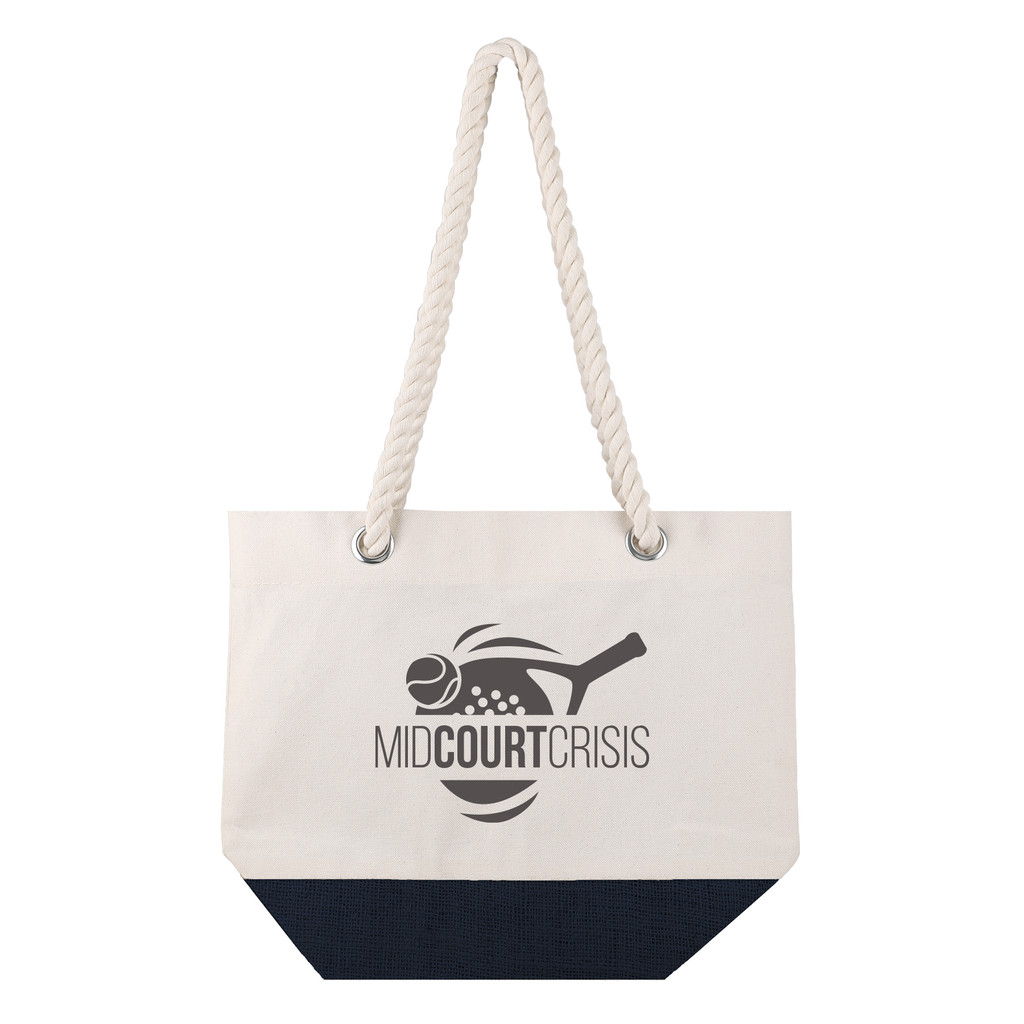12 Oz. Astoria Cotton Canvas Tote With Jute Bottom