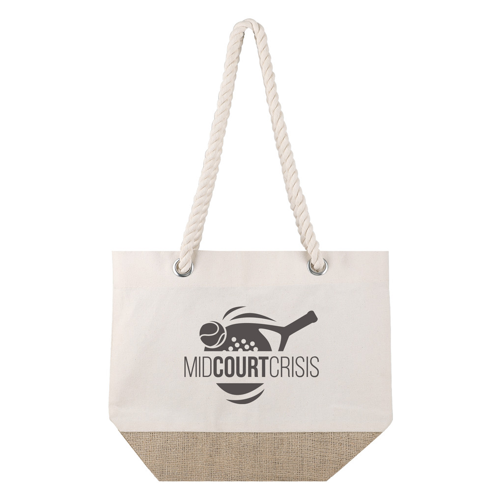 12 Oz. Astoria Cotton Canvas Tote With Jute Bottom