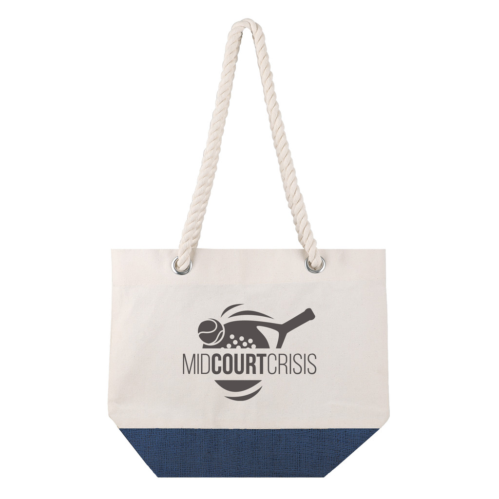 12 Oz. Astoria Cotton Canvas Tote With Jute Bottom