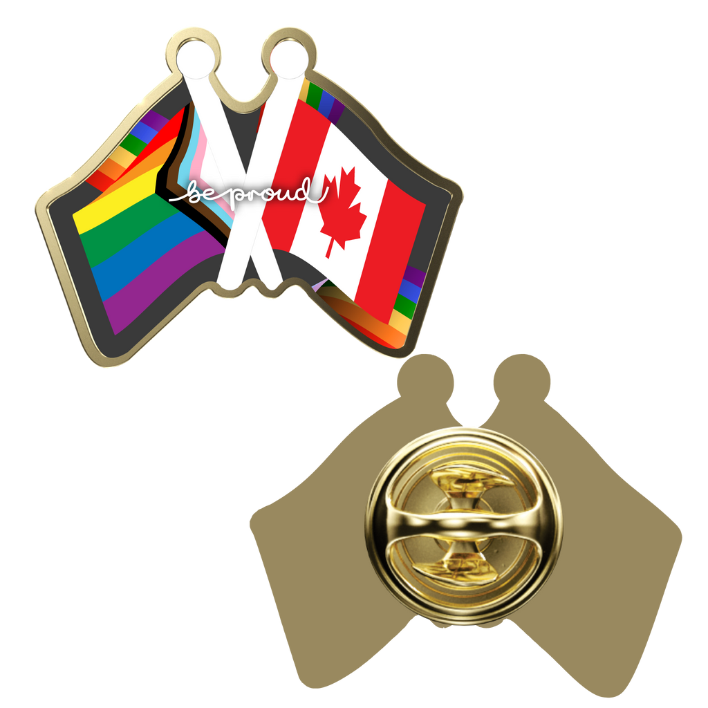 Digistock Lapel Pins: Double Flag