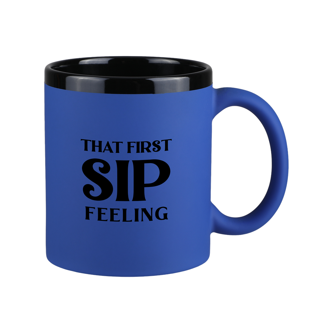 Lano Black 11 Oz Soft Touch C Handle Mug