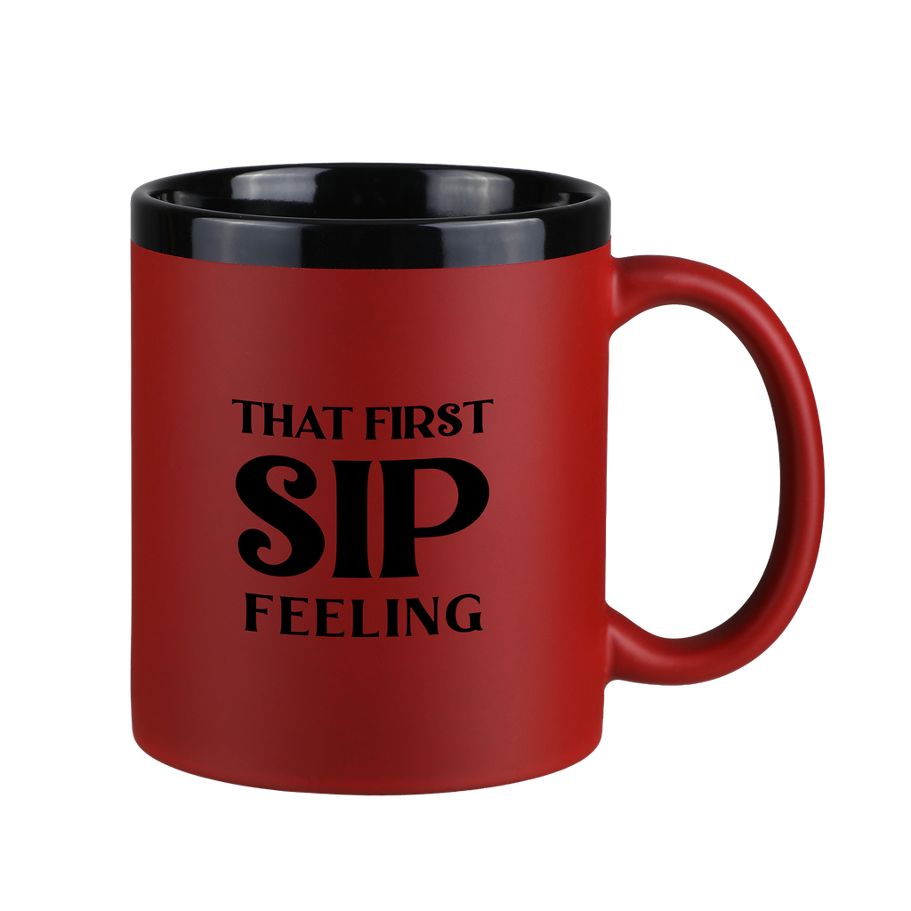 Lano Black 11 Oz Soft Touch C Handle Mug