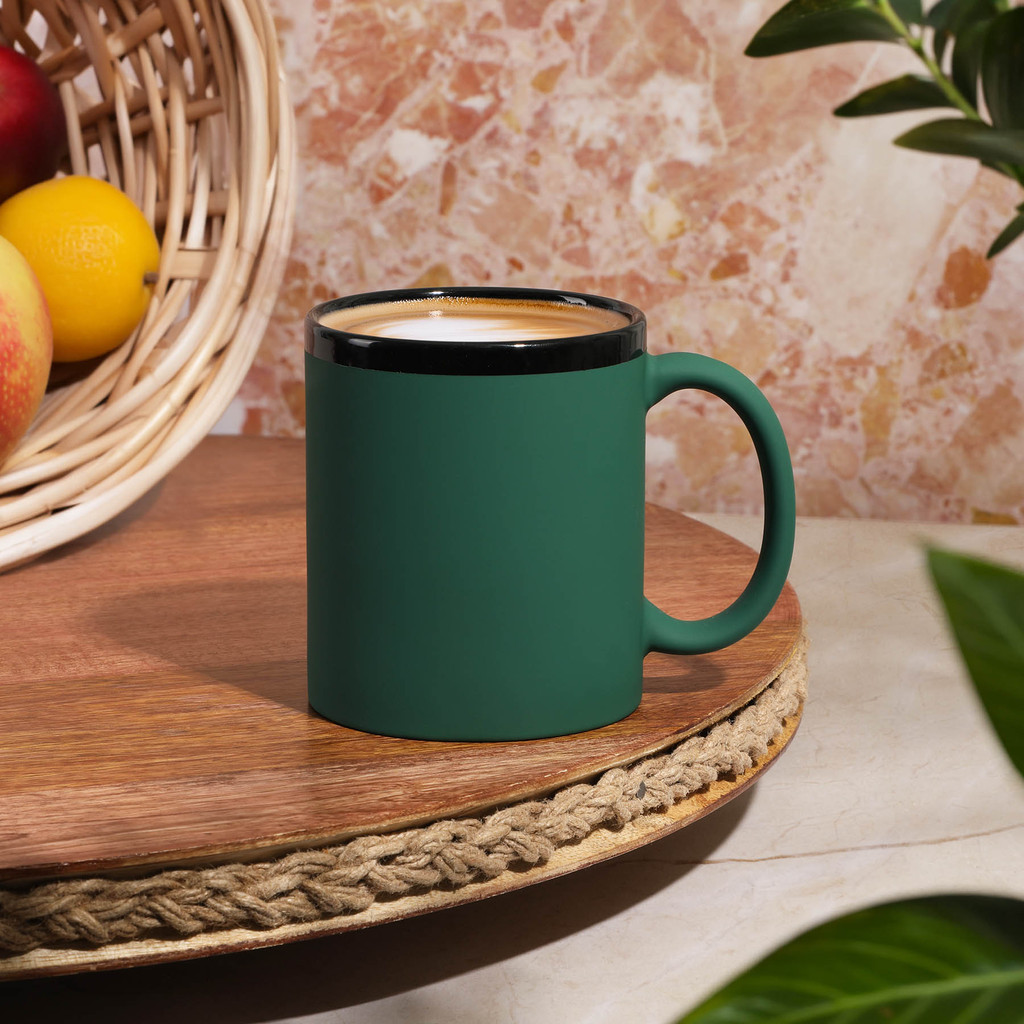 Lano Black 11 Oz Soft Touch C Handle Mug