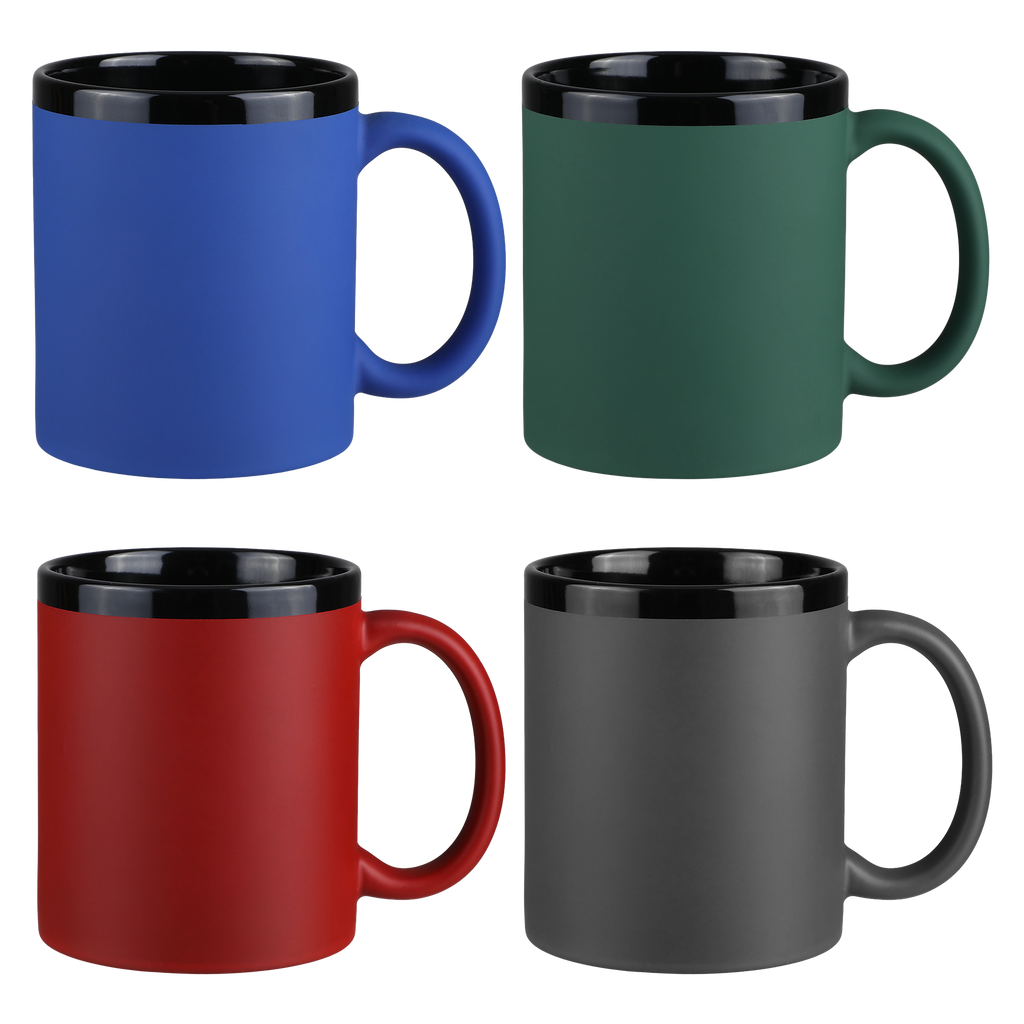 Lano Black 11 Oz Soft Touch C Handle Mug