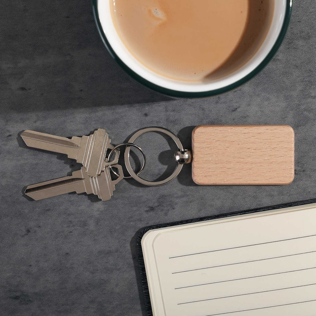 Oak Rectangular Keytag