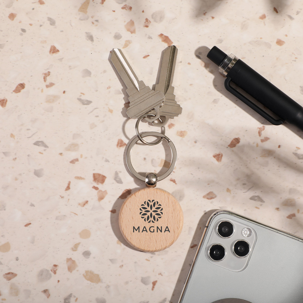 Oak Round Keytag