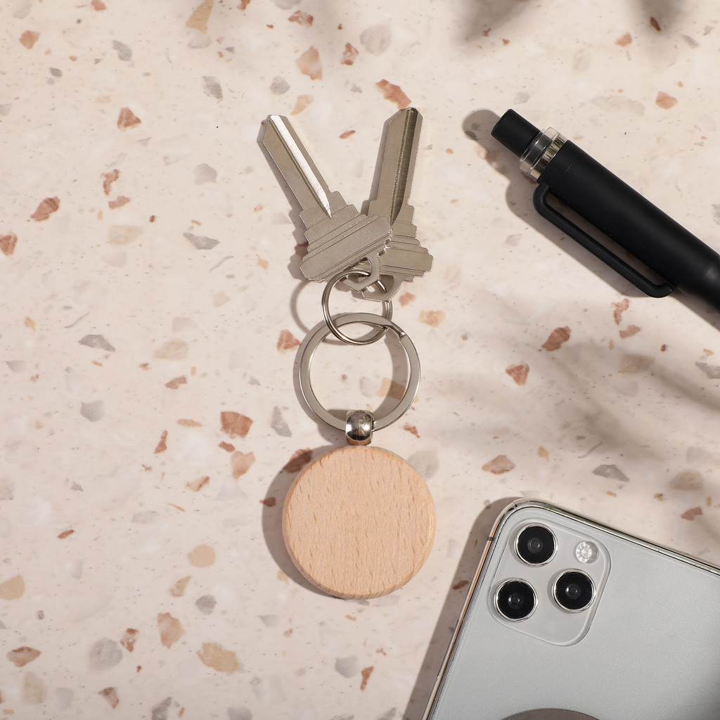 Oak Round Keytag