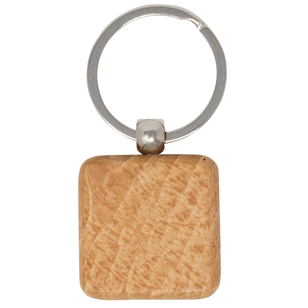 Square Wood Keychain