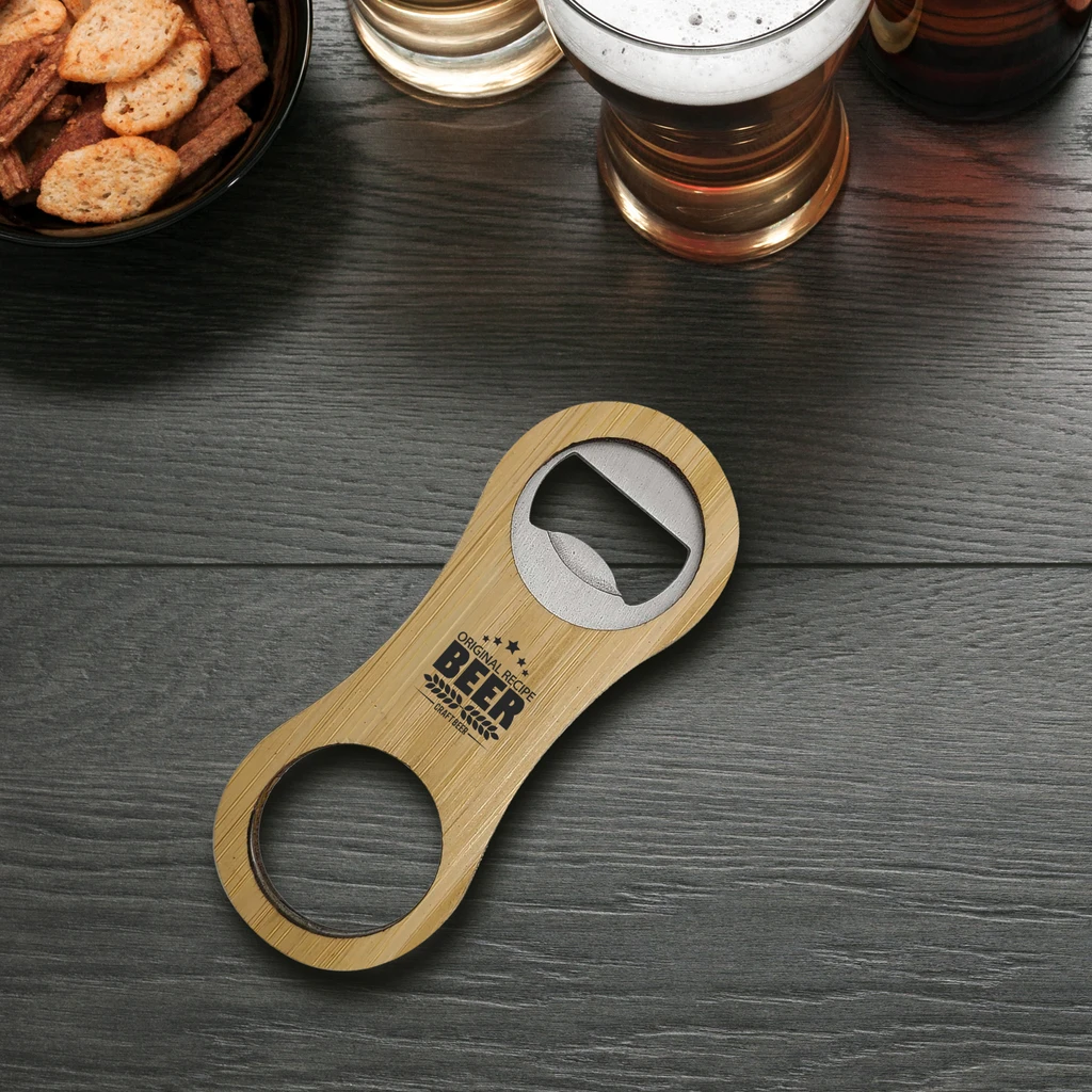 Rounded Bamboo Bottle Opener