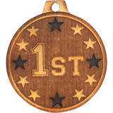 Wood Medals: 3 1/2" W x 3 1/2" H