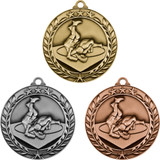 Stock Small Academic & Sports Laurel Medals: Wrestling