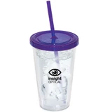 500 Ml. (17 Fl. Oz.) Double Walled Tumbler With Straw