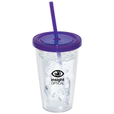 500 Ml. (17 Fl. Oz.) Double Walled Tumbler With Straw