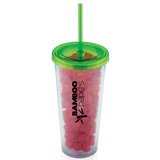 709 Ml. (24 Fl. Oz.) Double Walled Tumbler With Straw