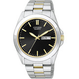 Seiko SUR358 Men's Gold Tone Watch w/Black Round Dial - HPG